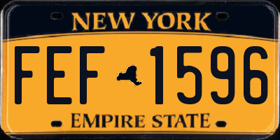 NY license plate FEF1596