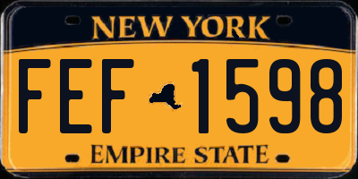 NY license plate FEF1598