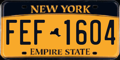 NY license plate FEF1604