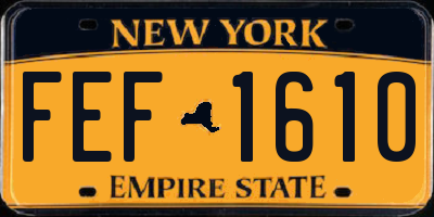 NY license plate FEF1610