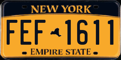 NY license plate FEF1611