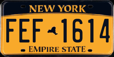 NY license plate FEF1614