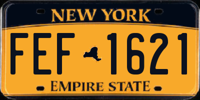NY license plate FEF1621