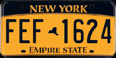 NY license plate FEF1624