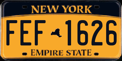 NY license plate FEF1626
