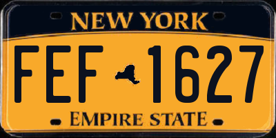 NY license plate FEF1627
