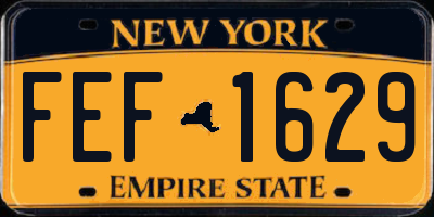 NY license plate FEF1629