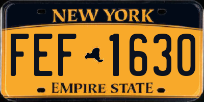 NY license plate FEF1630
