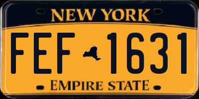 NY license plate FEF1631