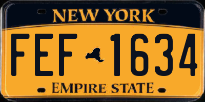 NY license plate FEF1634