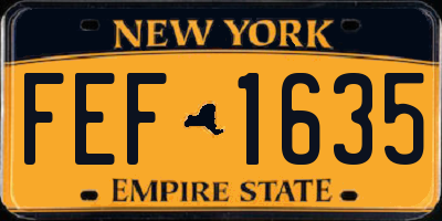 NY license plate FEF1635