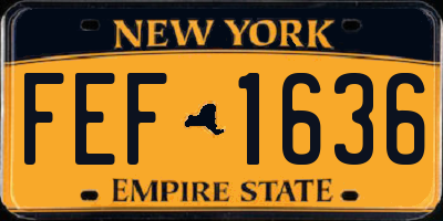 NY license plate FEF1636