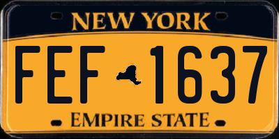 NY license plate FEF1637