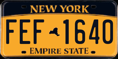 NY license plate FEF1640