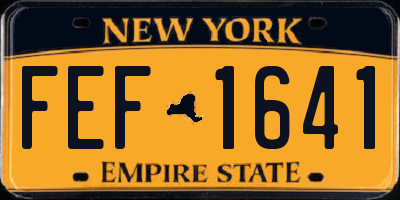NY license plate FEF1641