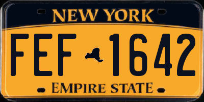 NY license plate FEF1642