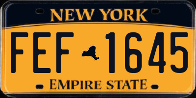 NY license plate FEF1645