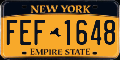NY license plate FEF1648