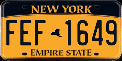 NY license plate FEF1649