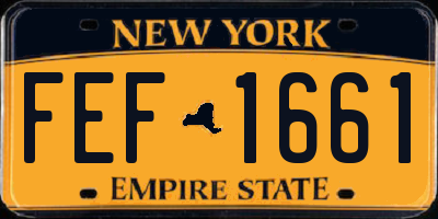 NY license plate FEF1661