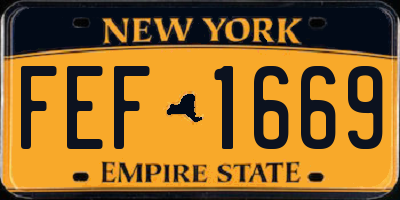NY license plate FEF1669