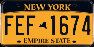 NY license plate FEF1674