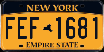 NY license plate FEF1681