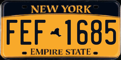 NY license plate FEF1685