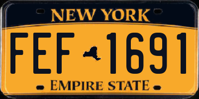 NY license plate FEF1691