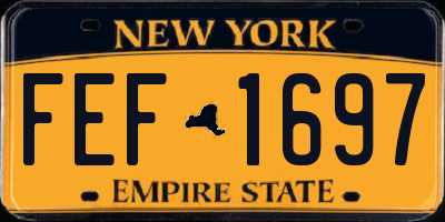 NY license plate FEF1697