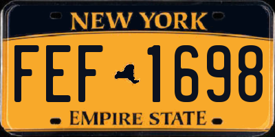 NY license plate FEF1698