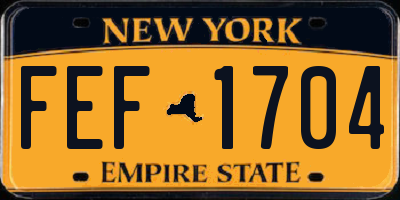 NY license plate FEF1704
