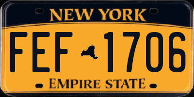 NY license plate FEF1706