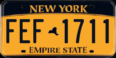NY license plate FEF1711