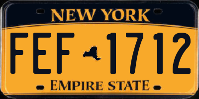 NY license plate FEF1712