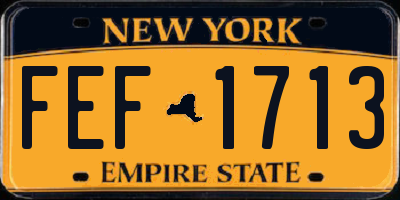 NY license plate FEF1713