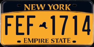 NY license plate FEF1714