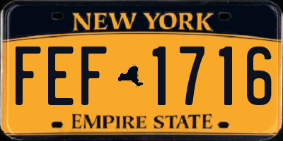 NY license plate FEF1716