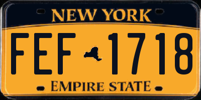 NY license plate FEF1718