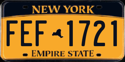 NY license plate FEF1721