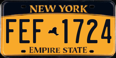 NY license plate FEF1724