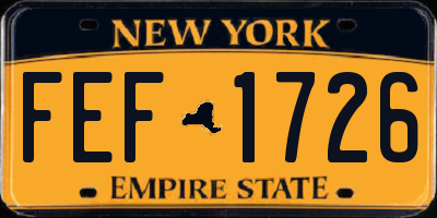 NY license plate FEF1726
