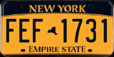 NY license plate FEF1731