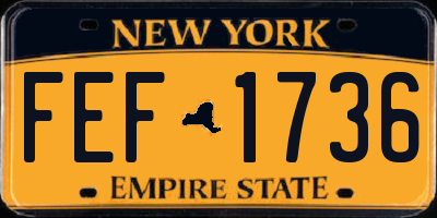 NY license plate FEF1736