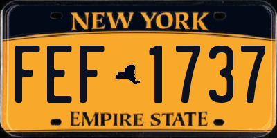NY license plate FEF1737