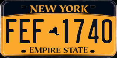 NY license plate FEF1740