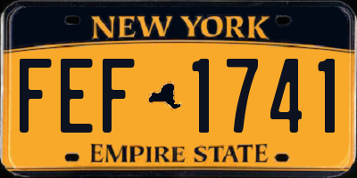 NY license plate FEF1741