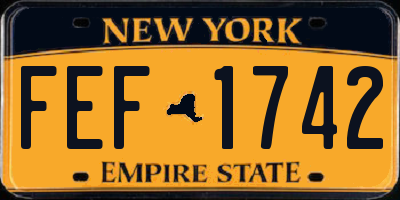 NY license plate FEF1742