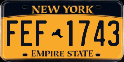 NY license plate FEF1743