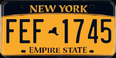 NY license plate FEF1745
